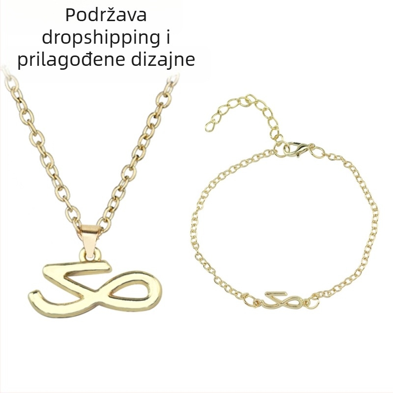 Zlatna ogrlica Tian Zhengguo JK s inicijalnim logom, unisex, O-lanac, korejski stil