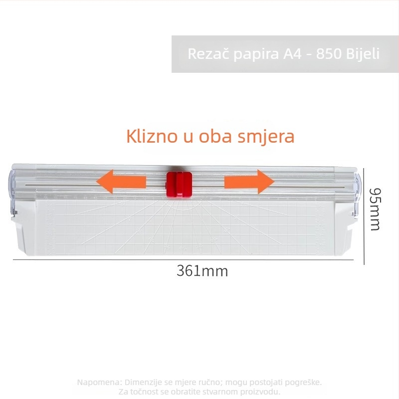 A4 dvostrani rezač papira, kompaktni ručni rezač za učenike i ured