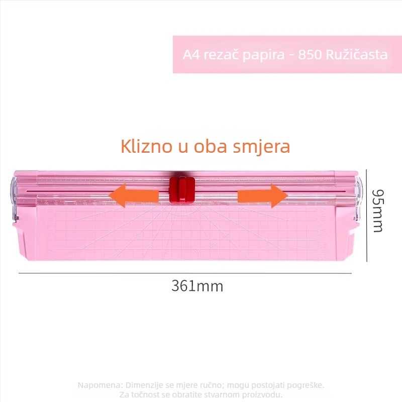A4 dvostrani rezač papira, kompaktni ručni rezač za učenike i ured