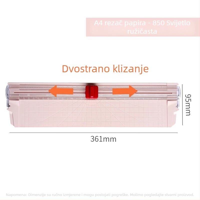 A4 dvostrani rezač papira, kompaktni ručni rezač za učenike i ured