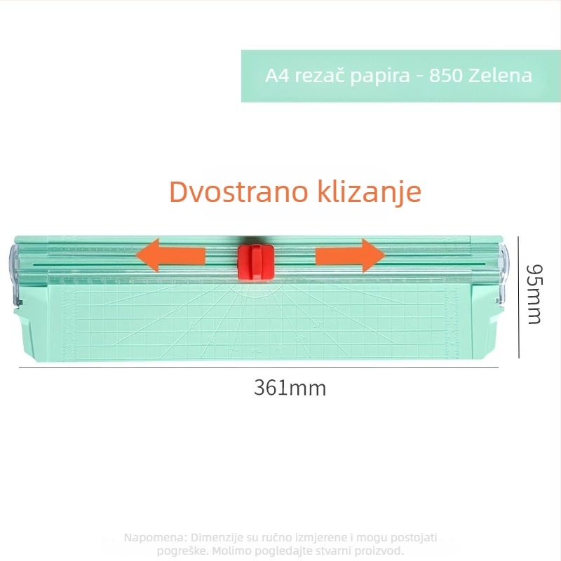 A4 dvostrani rezač papira, kompaktni ručni rezač za učenike i ured