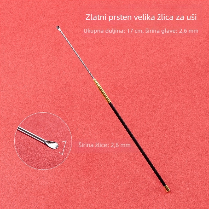 Set alata za čišćenje uha s karbonskom šipkom, ušnim žlicama i gljivastim vrhovima te štapićima od pamuka