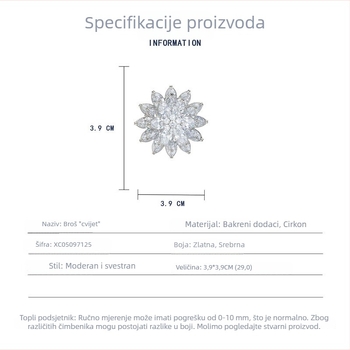 Moderna luksuzna trostruko slojevita broš sa snježnim lotosom, nišnog dizajna, personalizirani cvjetni corsage za sako