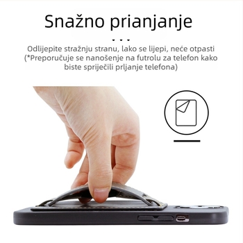 AIMONCASE Stolni držač za telefon s džepom za kartice i narukvicom od PU kože
