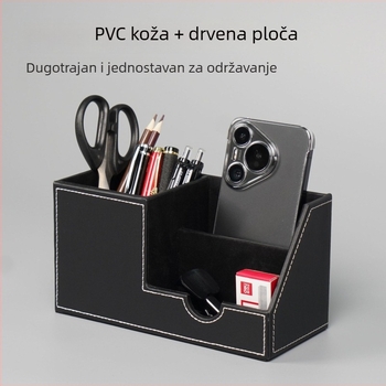Kožni stolni organizator s višefunkcijskim držačem za olovke i prostorom za kartice, nordijski stil, sladak i svjež dizajn