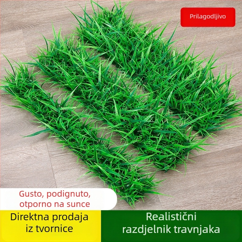 Panel umjetne travne za zid s dijelnikom – plastični dekorativni tepih za uređenje okoliša i kućnu dekoraciju
