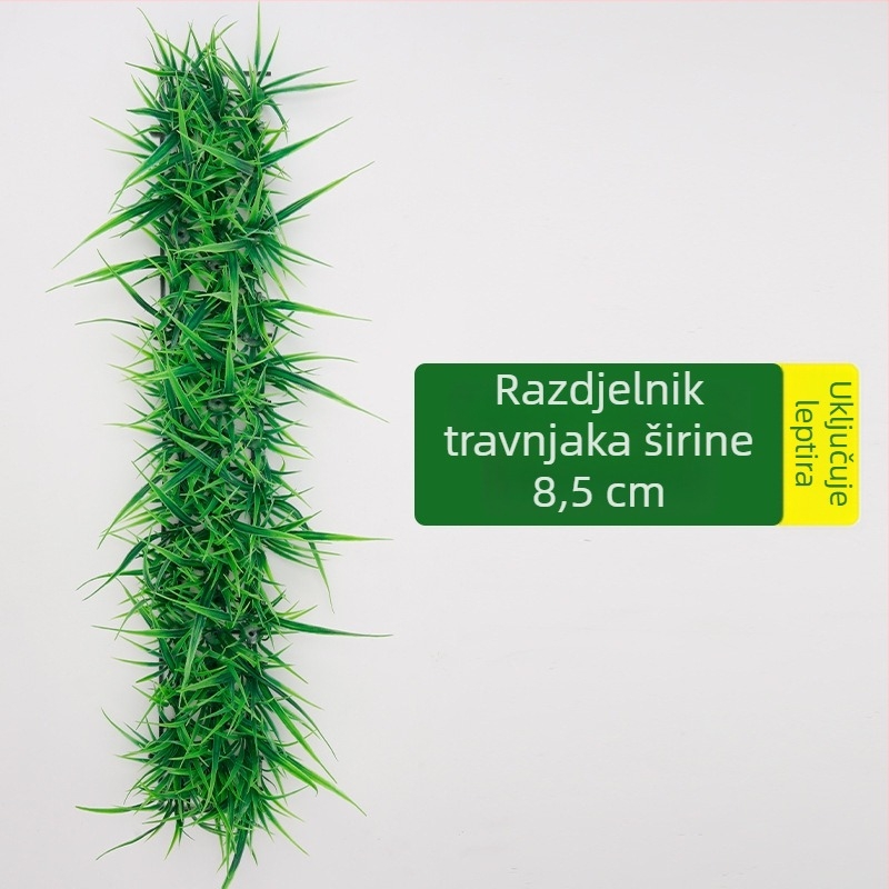 Panel umjetne travne za zid s dijelnikom – plastični dekorativni tepih za uređenje okoliša i kućnu dekoraciju