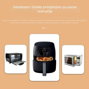 Pekarski papir s premazom silikona za pećnicu, mikrovalnu i fritezu na zrak; papir za upijanje ulja; ručno oslikan dizajn; otporan na visoke temperature