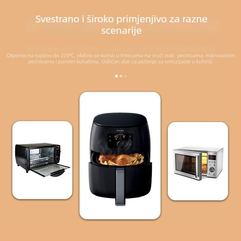 Pekarski papir s premazom silikona za pećnicu, mikrovalnu i fritezu na zrak; papir za upijanje ulja; ručno oslikan dizajn; otporan na visoke temperature