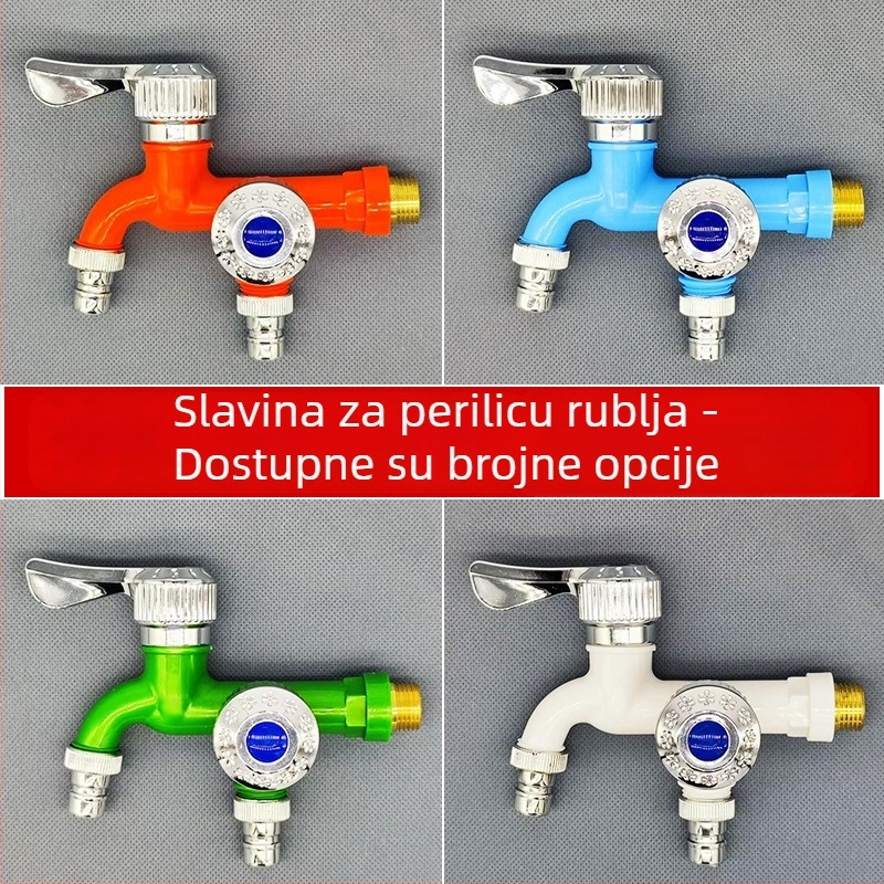 Plastična kuhinjska slavina, otporna na visoke temperature, dvostruki izlaz, protiv prskanja, samo hladna voda, višefunkcionalna