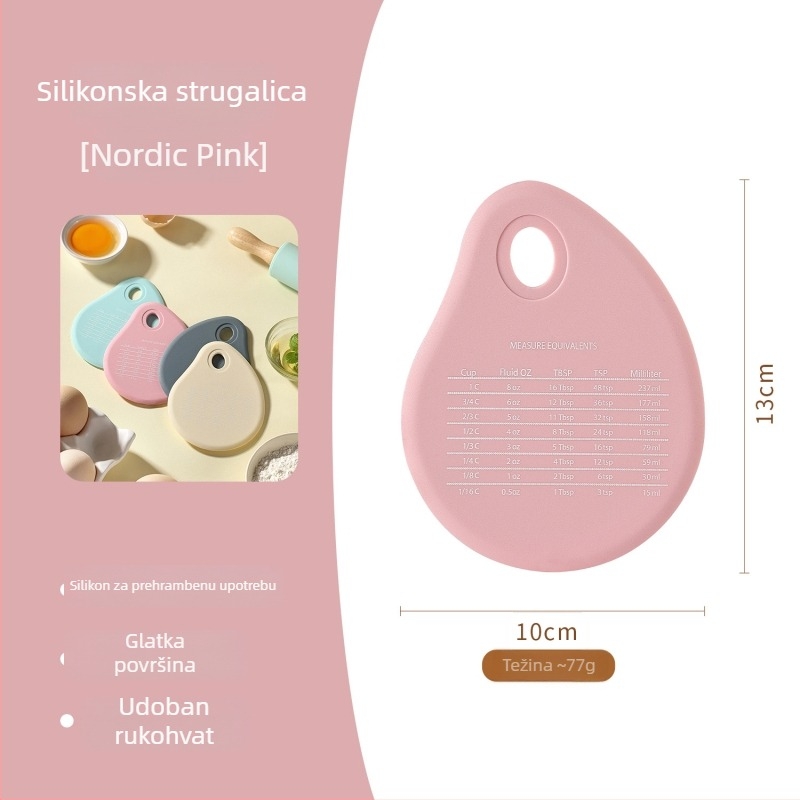 Valjak za tijesto od bukovog drveta s ugrađenom mjerom i silikonskim prstenima; debljina podesiva