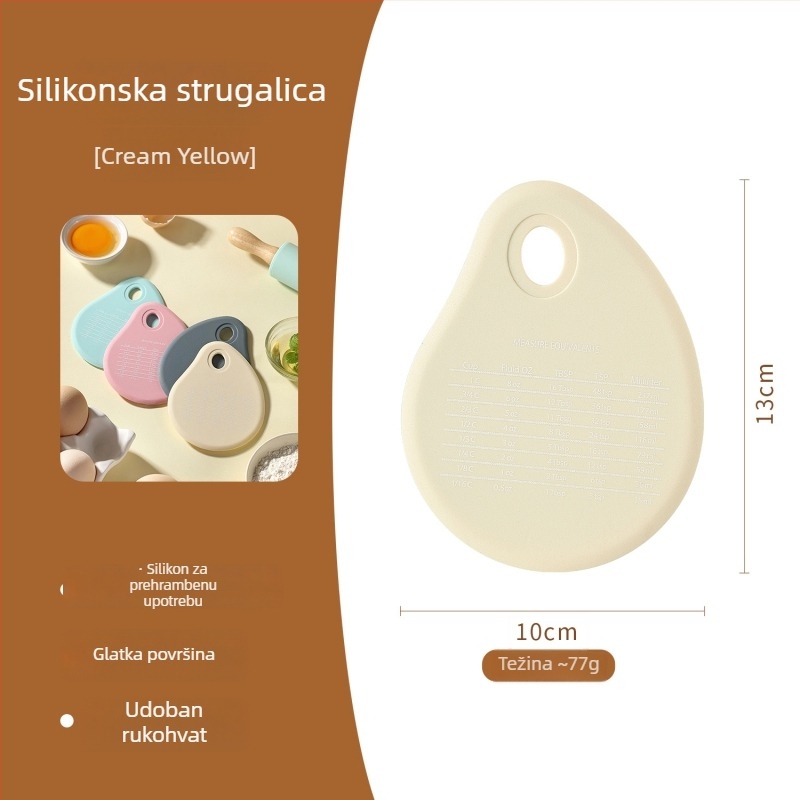Valjak za tijesto od bukovog drveta s ugrađenom mjerom i silikonskim prstenima; debljina podesiva