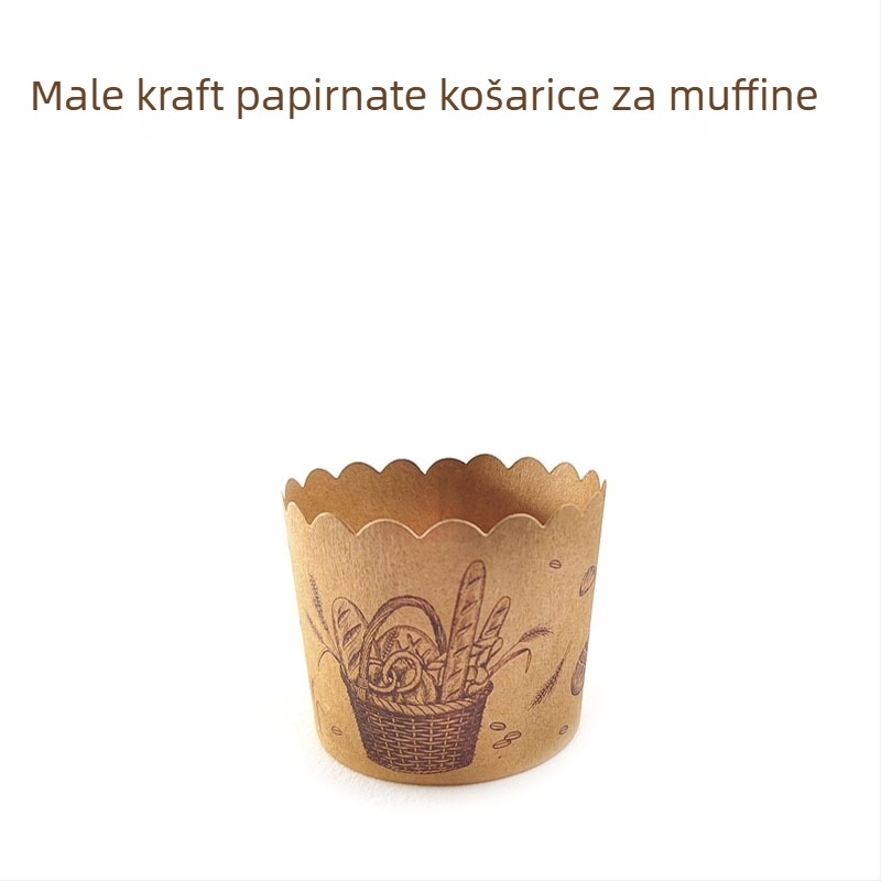 Male košarice za muffine od kraft papira, otporne na toplinu, za pećnicu, 50 komada