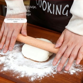 Prilagodljiv bukov drveni valjak za tijesto, za tijesto i listiće za dumplings