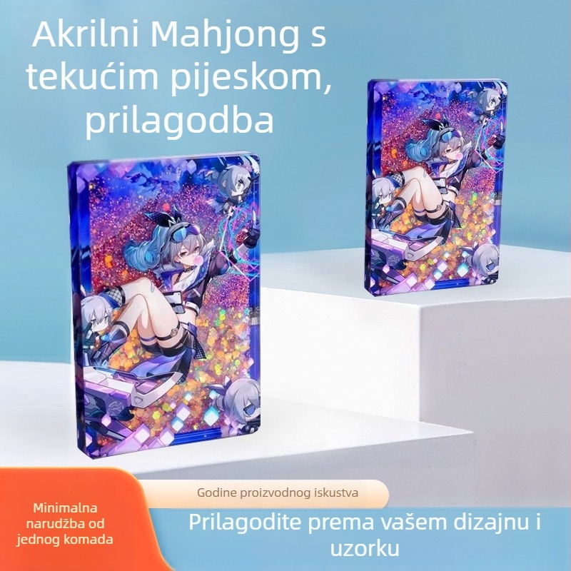 Prozirne akrilne ulaznice s efektom tekućeg pijeska, prilagođene likovi iz crtanih/ anime serija, laserom gravirane kartice, razglednice s motivom zvijezda, ukrasi i knjižne oznake
