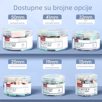 Metalni klip s dugim repom za kartice, dokumente i ispite