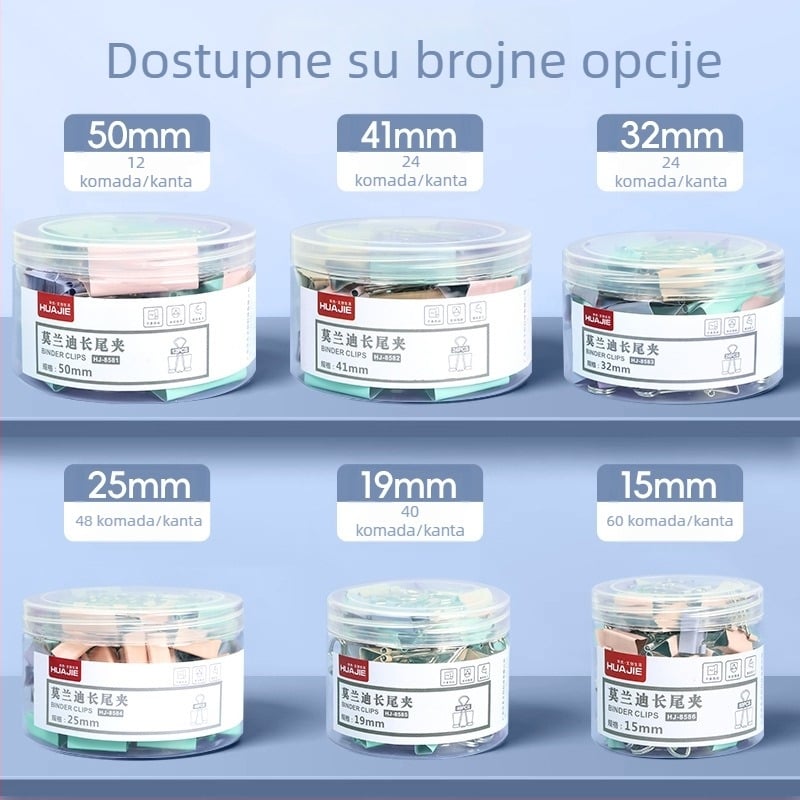 Metalni klip s dugim repom za kartice, dokumente i ispite