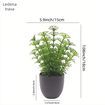 Umjetni bonsai od zelenih biljaka, različiti stilovi plastičnih cvjetova, male posude za dekoriranje kod kuće i u uredu
