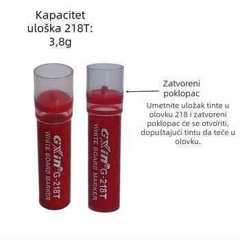 Markeri za ploču za nastavu, lako brisanje, s zamjenjivim punjenjima i tintom, pogodni za standardne ploče