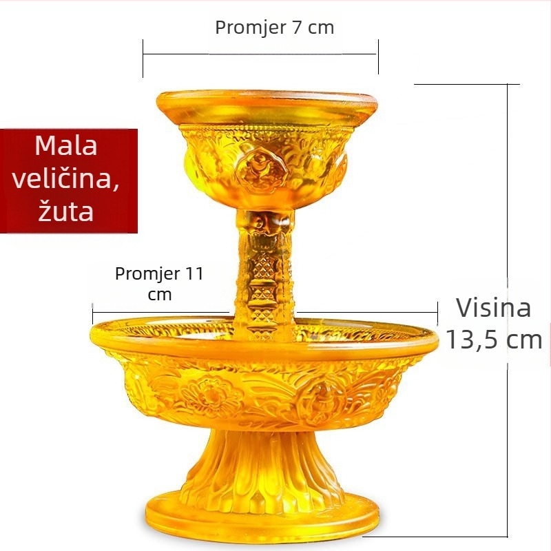 Tibetanskog stila glazirana čaša zaštite Dharme s osam blagoslovljenih simbola, za ukrašavanje doma