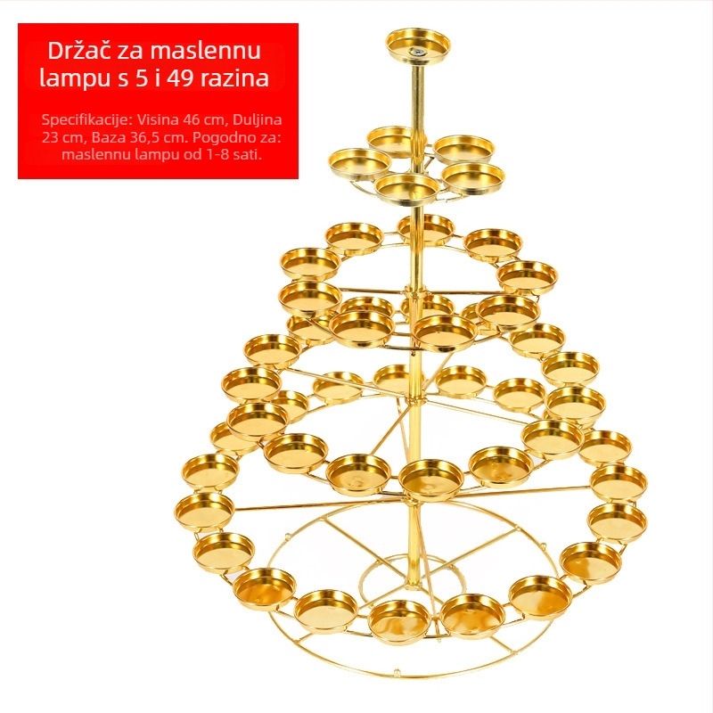 Držač za maslenu lampu od legure, 108 lampi, sedmerozvjezdana lotos lampa, baza-pladanj lampe