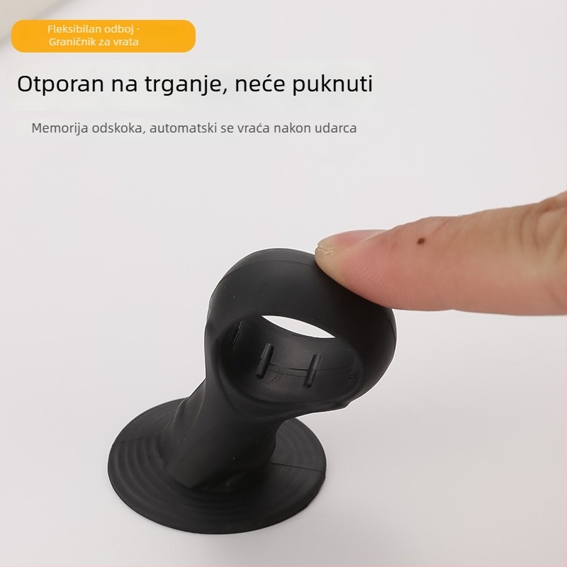 Silikonski držač vrata bez bušenja, tih anti‑kolizijski buffer, za unutarnju upotrebu – staklena vrata kupaonice i spavaće sobe