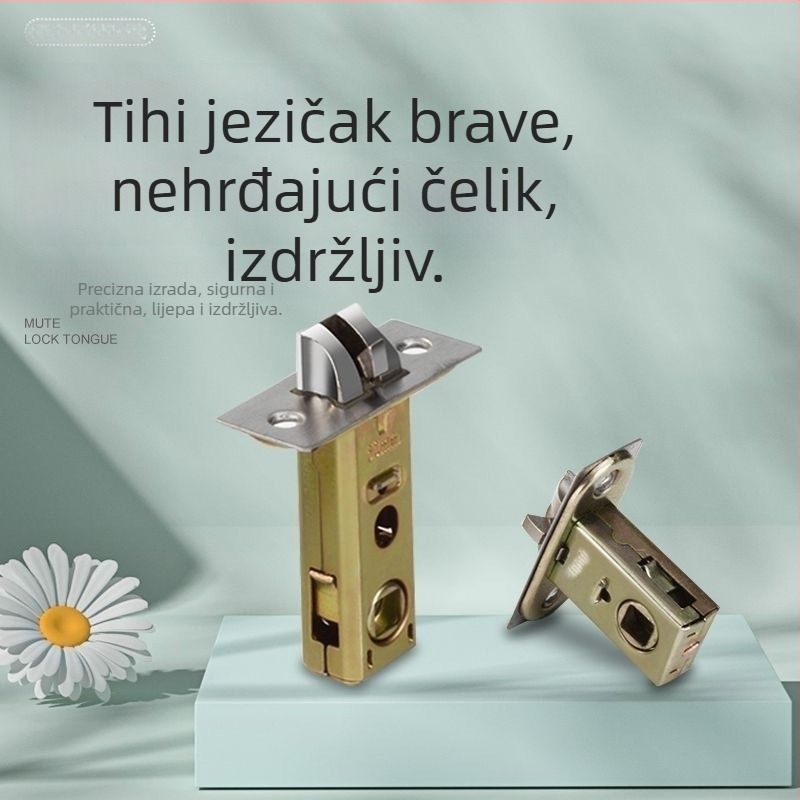 Kupaonska brava za vrata s malim jezičkom, unutarnji vratni cilindar, pribor za zaključavanje vrata