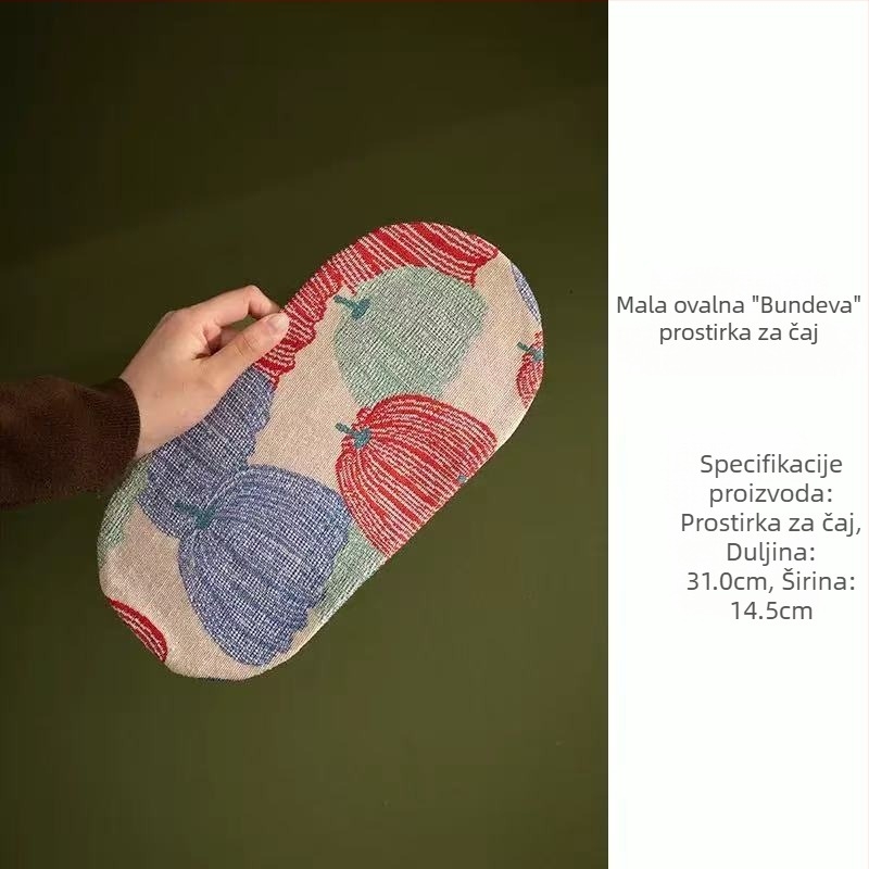 Retro dvostrana podloga za čaj s motivom tikve, pamuk i lan, kineski stil, izolacijska podloga za stol za čaj, Zen