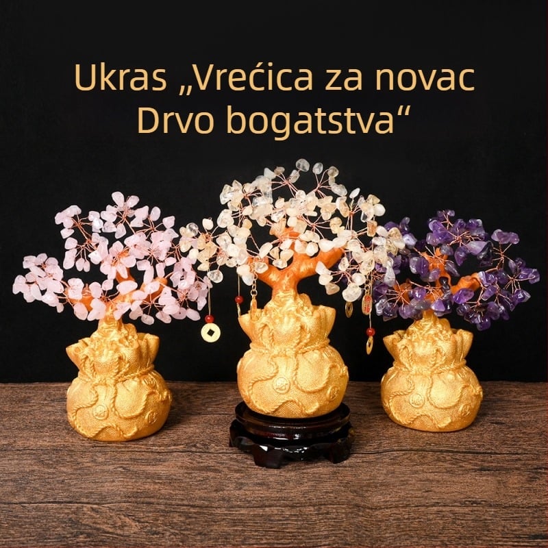 Citrin stablo novca – kristalni stolni ukras za dnevni boravak, ured i studijsku sobu
