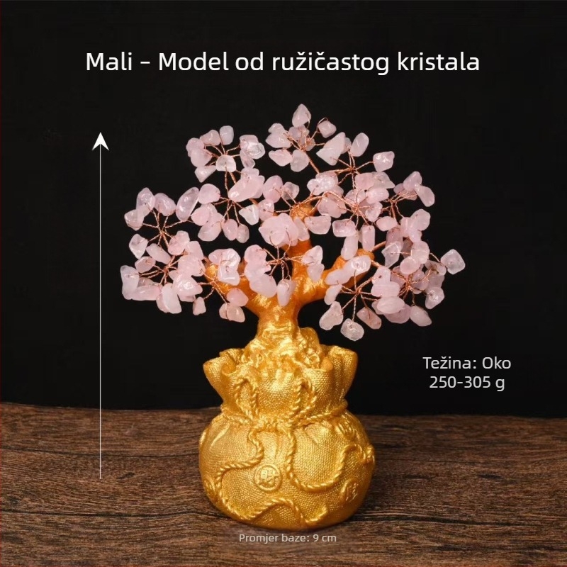 Citrin stablo novca – kristalni stolni ukras za dnevni boravak, ured i studijsku sobu