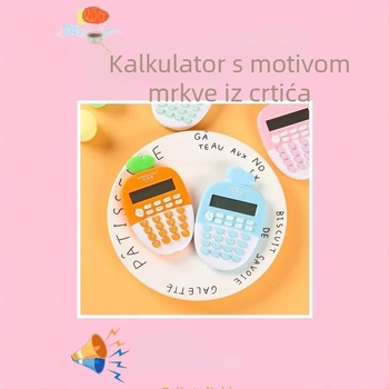 Cartoon mini kalkulator za učenike osnovne škole, 12-cifreni aritmetički kalkulator, prijenosni školski pribor