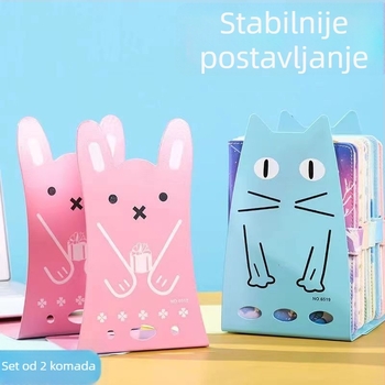 Željezni držač za knjige s karikaturističnim dizajnom, stolni organizator za učenike, metalni držač knjiga u obliku L