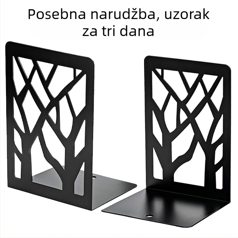 Metalni držač za knjige, L-oblik, dekorativno željezo, stolni organizator
