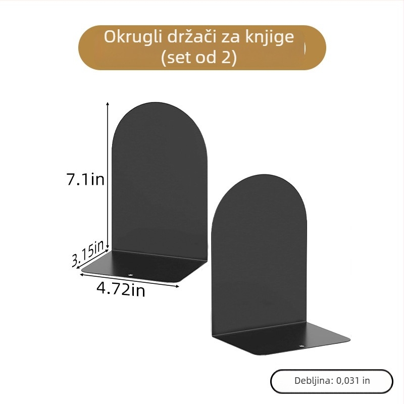 Metalni držač za knjige, L-oblik, dekorativno željezo, stolni organizator