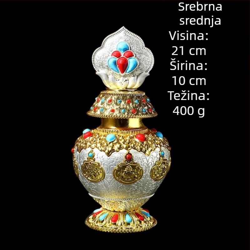 Osm božnih posuda od legure s lotosom i Kraljem Zmajeva za obožavanje