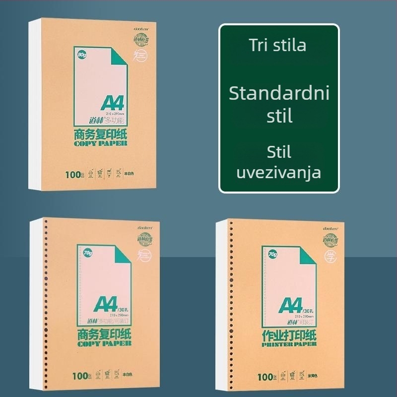 DaoLen A4 papir za zadatke, B5 skic listovi, prazan debeli kopir papir, pogodan za povezivanje u bilježnicu
