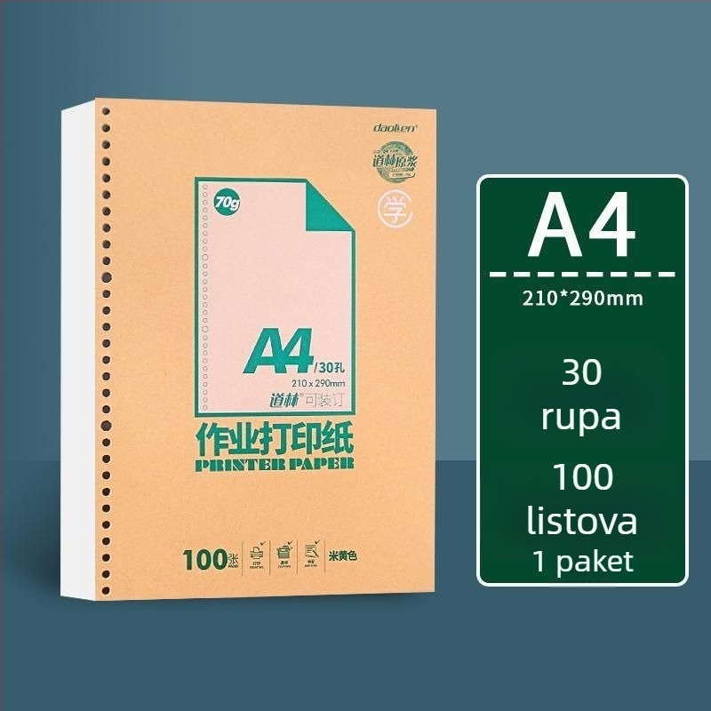 DaoLen A4 papir za zadatke, B5 skic listovi, prazan debeli kopir papir, pogodan za povezivanje u bilježnicu