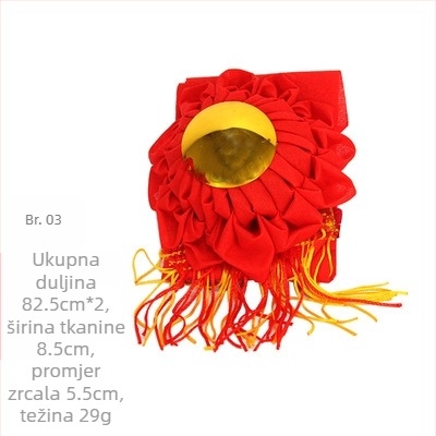 Ručno izrađena crvena kugla s cvijetom i zlatnim oglednim detaljem za Feng Shui i Buddha-ov oltar