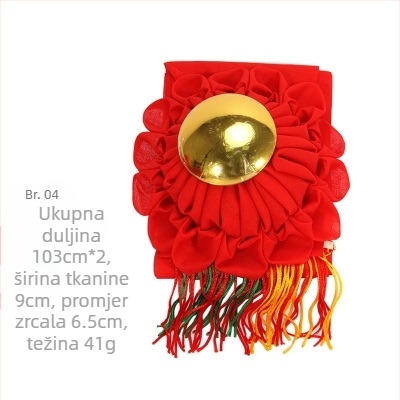 Ručno izrađena crvena kugla s cvijetom i zlatnim oglednim detaljem za Feng Shui i Buddha-ov oltar