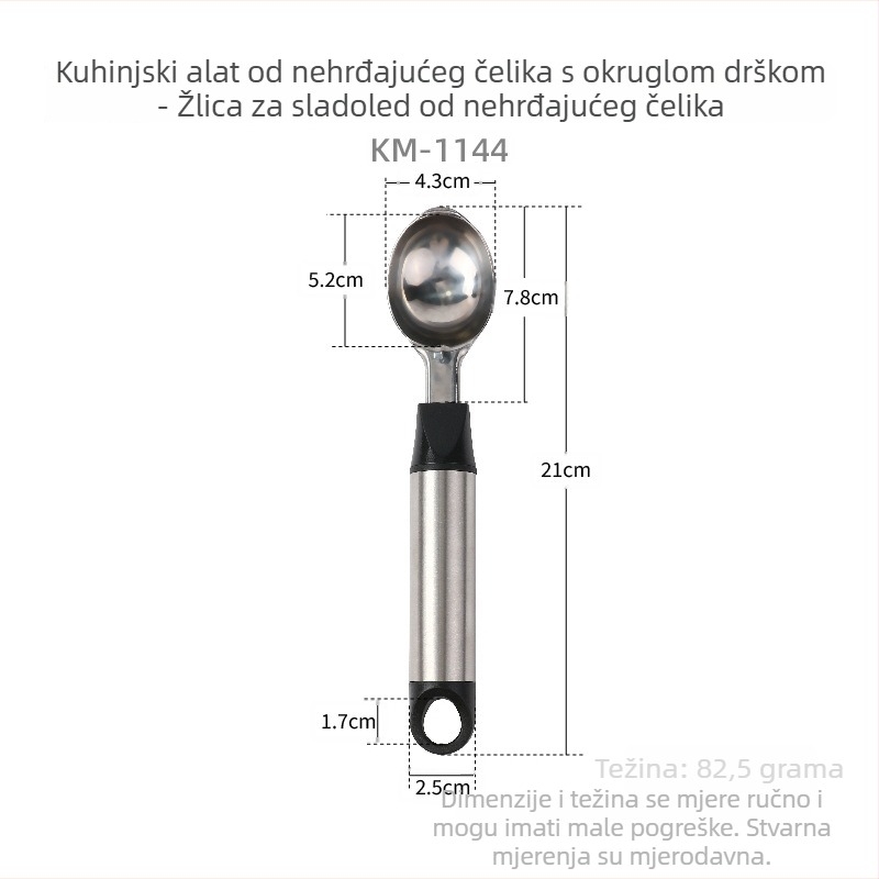 16-dijelni set od nehrđajućeg čelika: nož za pizzu, lopatica za sir, nož za maslac, otvarač boca, tortna lopatica, mućkalica za jaja, rende