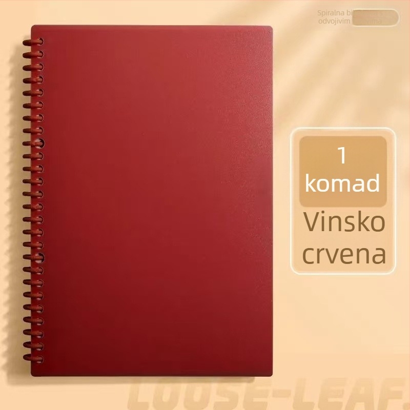 B5 bilježnica s odvojivim stranama, DIY, spiralno uvezana, jednostavna i elegantna