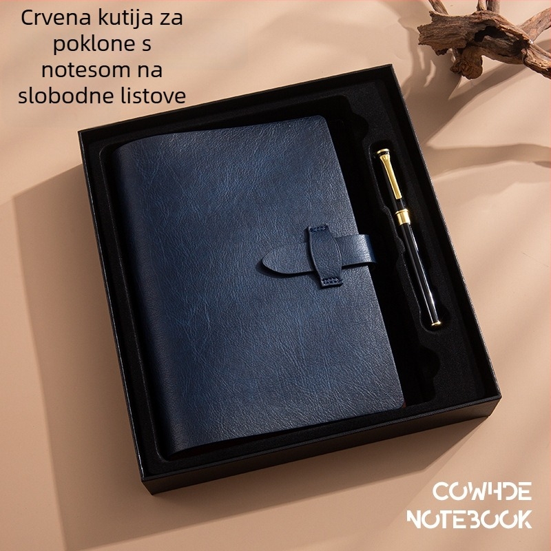 Poklon set bilježnica od mekane kože, A5, odvojive stranice, tisk logotipa, poslovno prilagođavanje