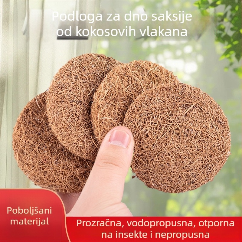 Kružna podloga za dno posude od kokosovih vlakana, protiv curenja, prozračna