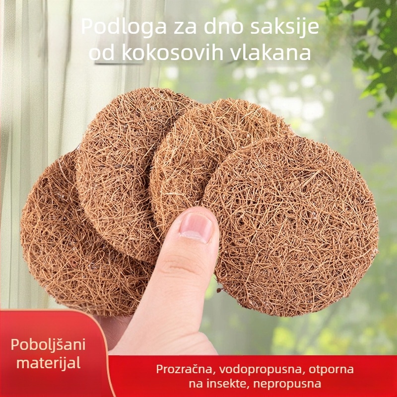 Kružna podloga za dno posude od kokosovih vlakana, protiv curenja, prozračna
