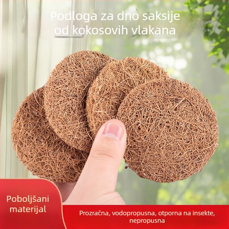Kružna podloga za dno posude od kokosovih vlakana, protiv curenja, prozračna