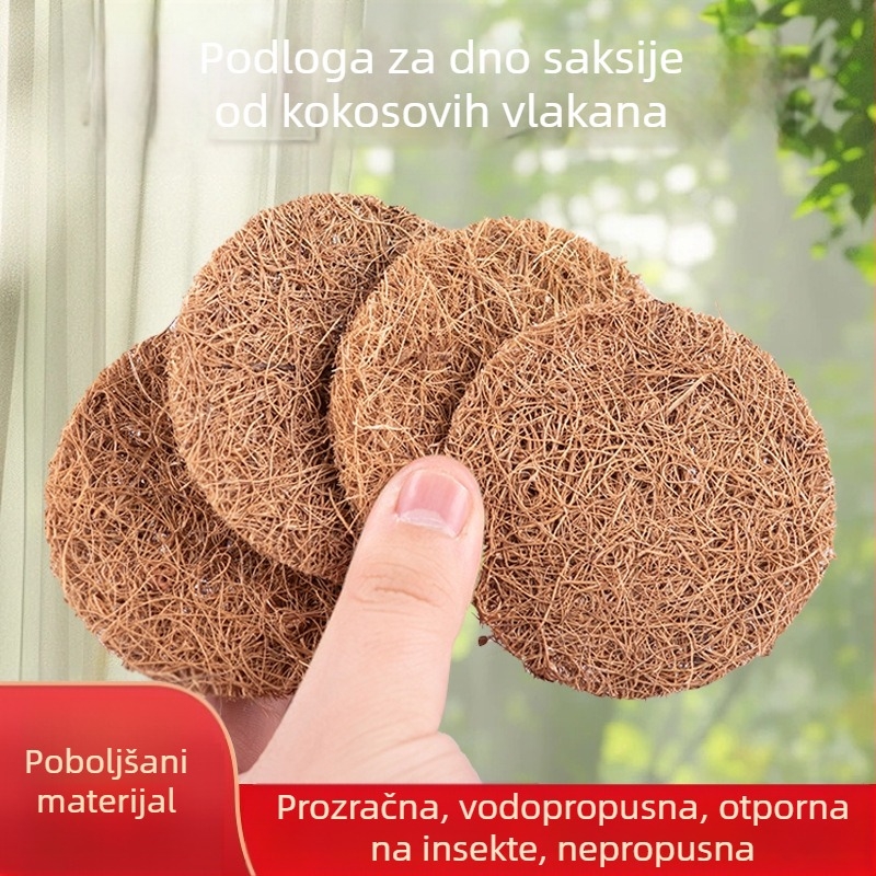Kružna podloga za dno posude od kokosovih vlakana, protiv curenja, prozračna