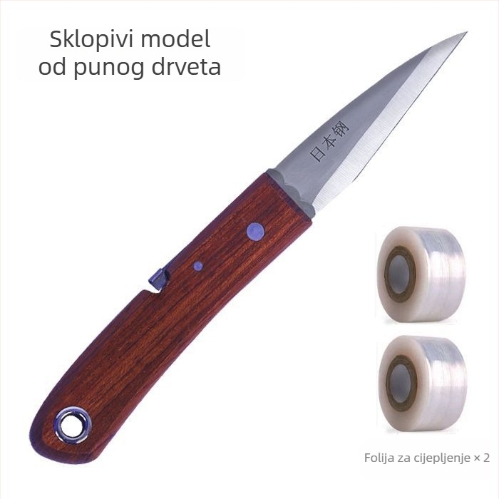 Profesionalni nož za cijepanje voćaka za pupno cijepanje, alat za vrtlarstvo od posebnog čelika