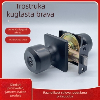 Brava za unutarnja vrata u američkom stilu, mehanička, model 608, od nehrđajućeg čelika, kuglična brava, univerzalno za kupaonicu i spavaću sobu