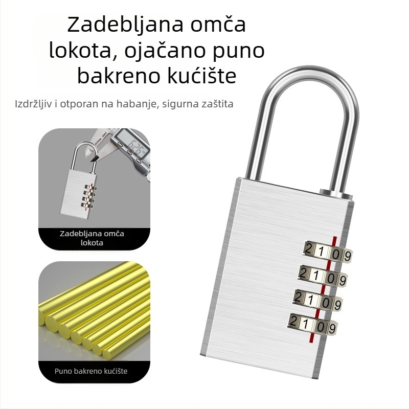 Katanac s kodom od čvrstog bakra za prtljagu, ormariće u domu i teretani, mali vodootporni mehanički katanac