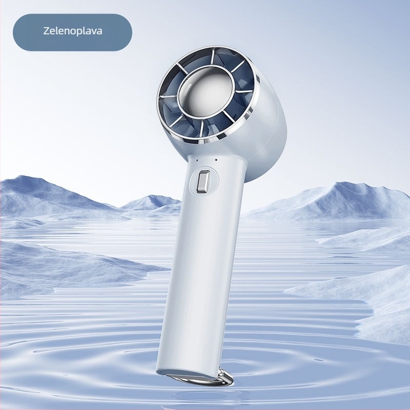 Xin Yi Duo Ručni ventilator s hlađenjem poluvodičima, USB punjivi, prijenosni stolni ventilator za vanjsku upotrebu, 5 lopatica, 4 brzine, ugrađena baterija 1200–2000 mAh